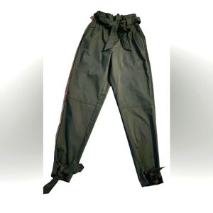 Waist long Pants trousers with bow tie beltpockets